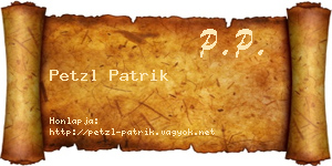 Petzl Patrik névjegykártya